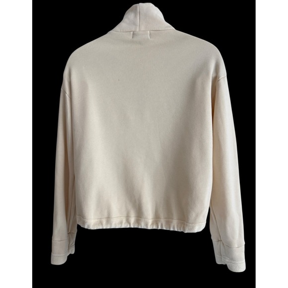 Monrow Women Pullover XS Funnel Fleece NWT Stretch Rib Knit Waist Drawstring - Picture 5 of 7